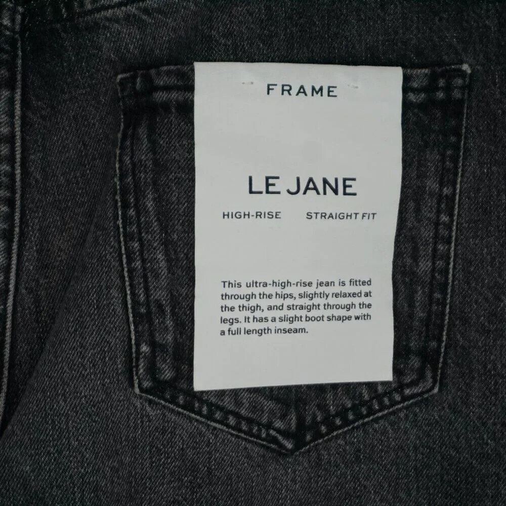 FRAME Women's Jeans Le Jane Jeans Midnight Mix Black Coated Wide Leg size 27 - Picture 10 of 16
